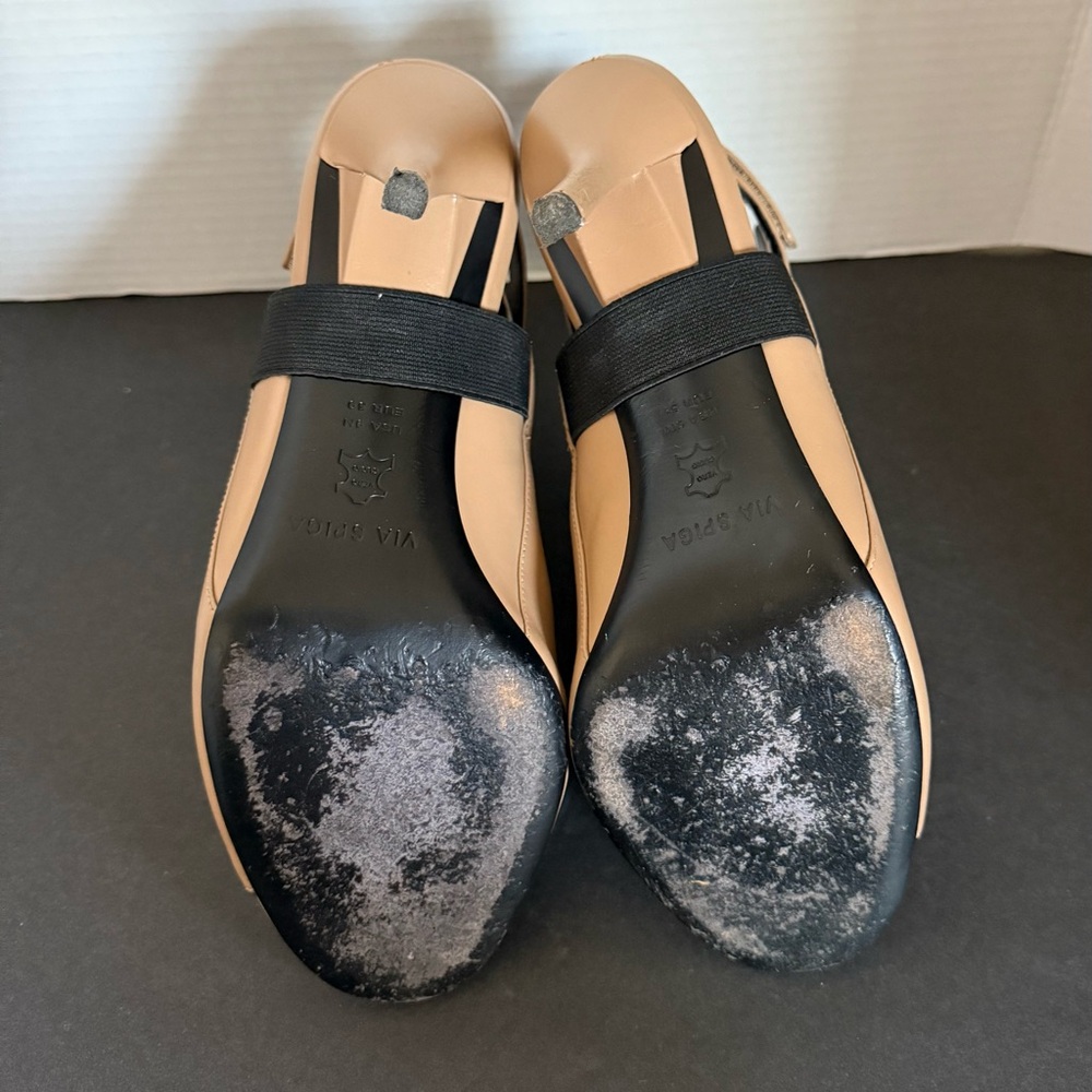 Via Spiga Ida Open Peep Toe Desert Tan Stirrup Slingback Ankle Bootie Heels 9 39 - Picture 8 of 12